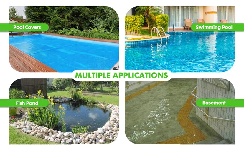 Automatic Pool Cover Pump, 1500GPH Submersible Sump Pump for Pool Draining, 25FT Power Cord, 2 Adapters, Available for Swimming Pool Covers, Swimming Pools, Fish Tanks, Ponds, Green