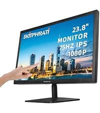 SKitphrati 21.5 Inch Touchscreen Monitor FHD 1920x1080p IPS Screen, VESA Support, 10-Points Computer Touch Screen PC Display with Type-B HDMI VGA Port, 75Hz Desktop Touch Display, Black