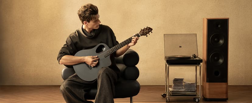 Donner Acoustic Guitar Kits for Beginners & Intermediate Learners - 38" Travel Guitar with Carbon Fiber Top, Wooden Back & Sides, Case, Strap, Steel-Strings, RISING-G1 (Gloss, Brown)