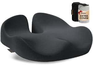 ProtoArc Seat Cushion, Office Chair Cushion for Sciatica, Coccyx Cushion, Ergonomic Memory Foam Seat Cushion for Car, Home, Pressure Relief Pad for Hip, Tailbone, All Day Comfort - Black