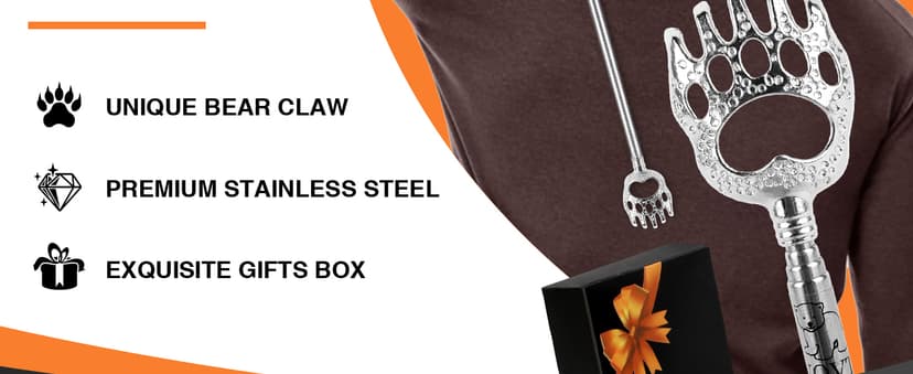 WOVTE Bear Claw Extendable Back Scratcher for Men Women, Stocking Stuffers for Adults Men, Mothers Day Fathers Day Birthday Christmas Gifts for Men Women Mom Dad Husband