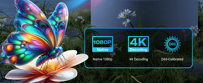 GooDee Smart Viedo Projector 4K with WiFi and Bluetooth, 1000ANSI Brightness Auto Keystone Focus Mini Movie Projector Portable for Home Theather Indoor/Outdoor