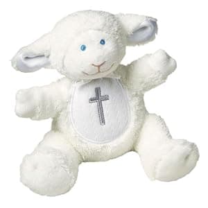 Mary Meyer Baby Rattle Soft Toy, 5-Inches, Christening Lamb,White