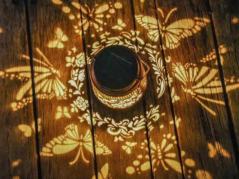 Solar Lanterns Outdoor Waterproof Butterfly Garden Decor Birthday Gifts for Women Mom Grandma, Hanging Solar Lights Metal Lantern Decoration Outside for Yard, Patio, Backyard, Porch