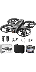 FPV Drone with Camera and VR Glasses, Brushless Motor Optical Flow Cool LED Lights Drones Dual Camera Switch RC Quadcopter 2 Batteries VR Drones for Beginners Adults X226 Drone