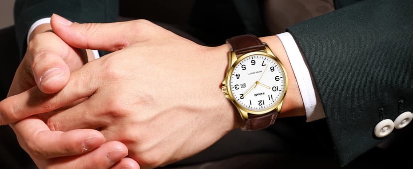 Kakabi Watch for Men, Fashion Minimalist Wrist Watch Waterproof Quartz Analog Date with Leather Strap