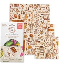 Bee's Wrap Beeswax Wraps for Food - Made in USA Reusable & Organic Food Wraps, Sandwich Wrap & Bowl Covers - Eco-Friendly Alternative to Aluminum Foil & Plastic Wrap, Ocean 3 Pack (S, M, L)