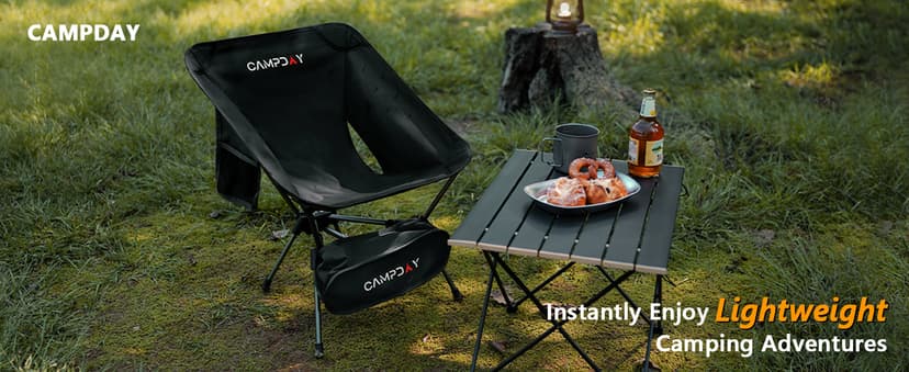 Camping Chair Backpacking Portable Hiking Ultralight Small Lightweight Folding Chair for Outdoor Camp Beach Picnic Concert, Supports 330lbs (Khaki,1PCS)