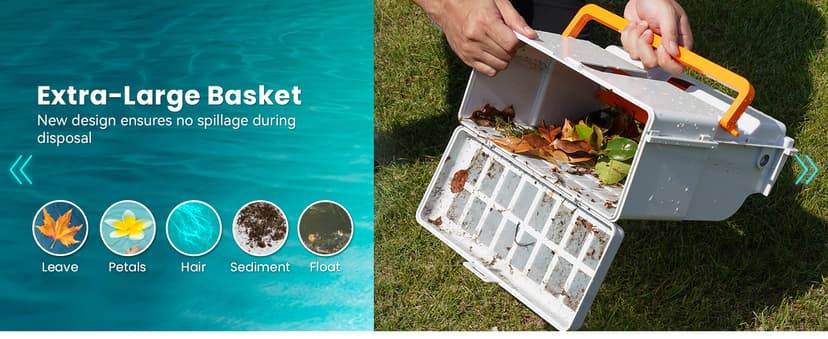 Solar Pool Skimmer Robot, Automatic Pool Surface Skimmer Cleaner, Dual Mode Solar Powered Pool Skimmer with Obstacle Avoidance, Day & Night Cleaning for All Swimming Pools-White