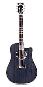 WINZZ AC309CE 39 Inches Cutaway Nylon-string Classical Electric Guitar Build-in Pickup Kit Set Online Lessons, Blue