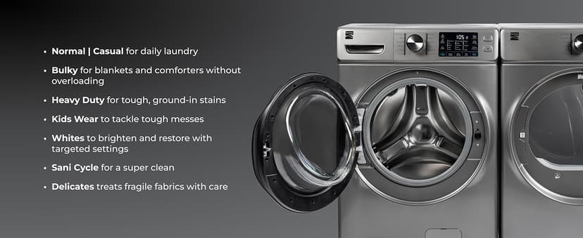 Kenmore 4.5 cu. ft. Front Load Washer with Stain Removing Steam Treatment - Reduce Laundry Time with Accela Wash - LED - ENERGY STAR Certified - Metallic Silver