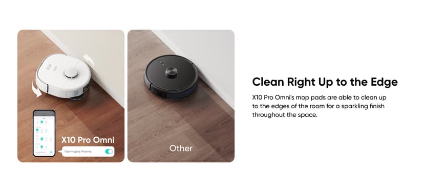 eufy X10 Pro Omni Robot Vacuum and Mop Combo, Incredible Suction, Dual Mops with 12 mm Auto-Lift and Carpet Detection, AI Obstacle Avoidance, Auto Mop Washing&Drying, Self-Emptying, White