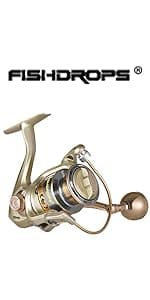 Fishdrops Spinning Fishing Reels 12+1BB Ultra Lightweight Carved Aluminum Spool Reels Affordable Smooth Spinning Reels