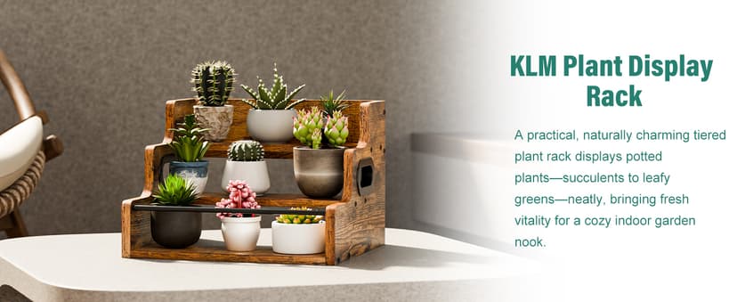 KLM Liquor Bottle Display Shelf, Coffee Syrup Rack Organizer, 3 Step Countertop Liquor Wine Rack, mini bar,liquor cabinet, Home Retro Bar Shelf Stand for Liquor Whiskey, Spirits B0D8TFHH3F
