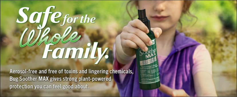 Bug Soother® MAX Natural Tick & Mosquito Repellent Spray – DEET-Free Extra Strength Outdoor Bug Protection, Plant-Based Formula – Made in USA (3ct 4 oz Bottles + 1 oz Bonus)