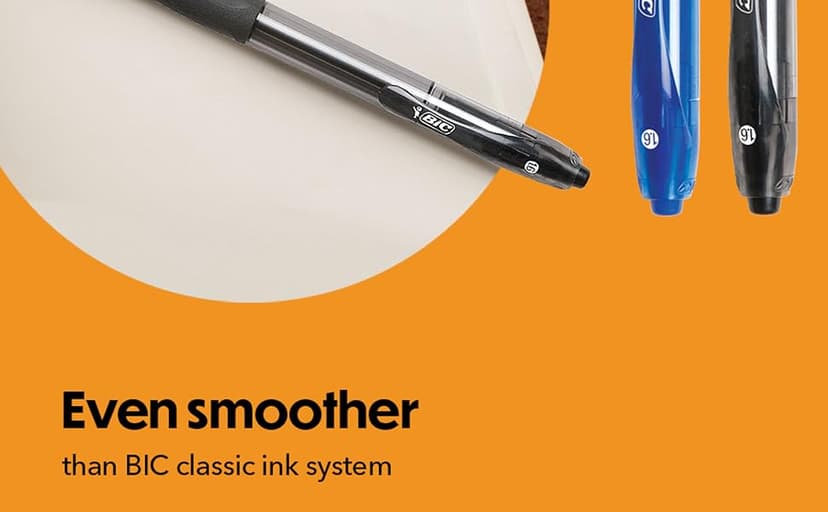 BIC Glide Bold Black Ballpoint Pens, Bold Point (1.6mm), 4-Count Pack, Retractable Ballpoint Pens With Comfortable Full Grip