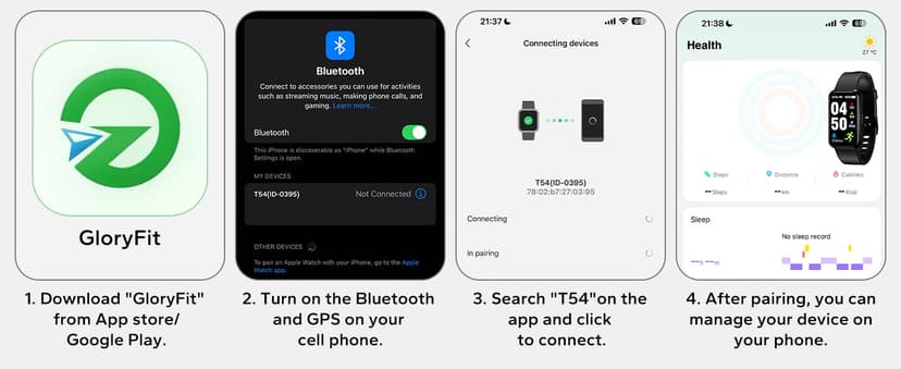 USMECBL Fitness Trackers,Blood Oxygen Heart Rate Sleep Monitor,Smart Band 24/7 Health Monitoring,Calorie Pedometer Steps Counter Activity watchs/Notifications for iOS/Android