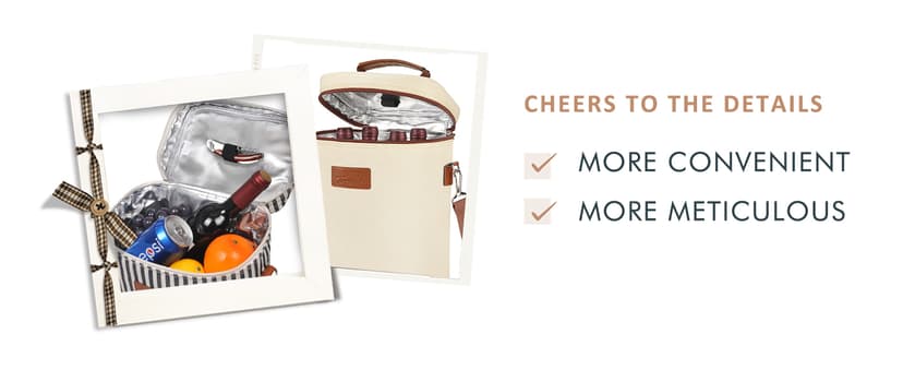 Tirrinia 4 Bottle Wine Gift Carrier - Leakproof & Insulated Padded Portable Versatile Wine Carrying Cooler Tote Bag for Travel, BYOB Restaurants, Wine Tasting, Parties,Gift for Wine Lovers, Beige