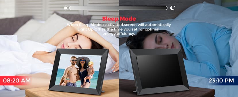 Frameo 10.1 Inch WiFi Digital Picture Frame with 1280 * 800P IPS Touch Screen HD Disply,Video Clips and Slide Show,Auto-Rotate, Wall Mountable,Send Photos Instantly from Anywhere with via Frameo APP