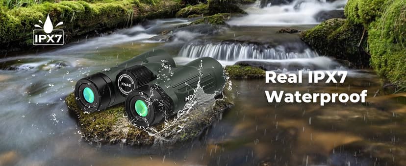 Gosky 10X42 HD Binoculars for Adults with Phone Adapter, High Power Binoculars with BAK4 Prism and FMC Lens, Waterproof Binocular for Bird Watching Hunting Traveling Outdoor Sports