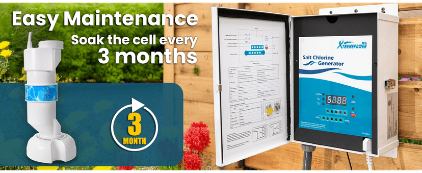 XtremepowerUS Saltwater Pool Chlorine Generator Salt Water Up to 40,000 Gallons Pools Chlorinator Flow Switch 40K Salt Chlorine w/Cleaning Stand