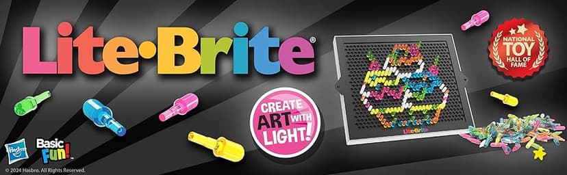 Lite Brite Classic, Favorite Retro Toy - Create Art with Light, STEM, Educational Learning, Holiday, Birthday, Gift, Boys, Kid, Toddler, Girls Age 4+