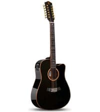 Vangoa 12 String Guitar Acoustic Electric, Upgraded Guitar 12 Strings Bundle for Beginner Intermediate Adults Teens, Guitarra de 12 Cuerdas, Spruce Top Bone Nut, Black, Matte