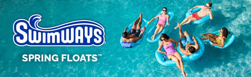 SwimWays Spring Float Premium Hammock Pool Lounger, Inflatable Pool Floats Adult with Fast Inflation for Ages 15 & Up, Sky Blue