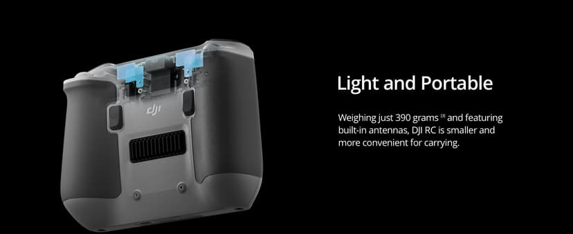 DJI RC, Remote Controller with Lightweight Body, FHD Screen, 4hr Battery, Precision Control Sticks, O3+ Transmission