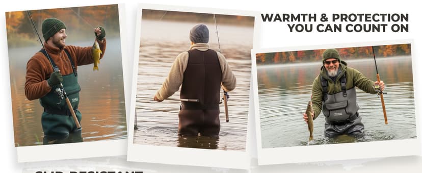 Foxelli Chest Waders, Waterproof 4mm Neoprene Hunting & Fishing Waders for Men & Women with Boots