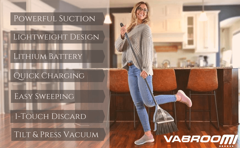Vabroom Cordless 2-in-1 Sweeper with Built-In Vacuum