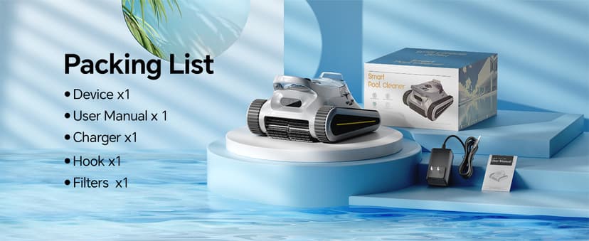 Cordless Robotic Pool Cleaner -Pool Vacuum 180W Brushless Motor, 45,000Pa Suction, Wall Climbing, Sonar Navigation, 3 Modes Automatic Pool Robot for Inground & Above-Ground Pools Up to 2150 Sq. Ft.