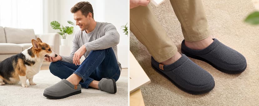 Birthday Gifts, Soft, Slip-on, Supportive, Breathable, Machine-Washable, Indoor Outdoor VeraCosy Men's Memory Foam Slippers Comfy Durable Moccasin House Shoes B0CLGK9159