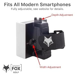 DESERT FOX GOLF Phone Caddy – Funny Quotes Golf Cart Phone Holder with Secure Strap for Hands-Free GPS & Golf Apps – Gifts for Men & Women B08N5GRX13