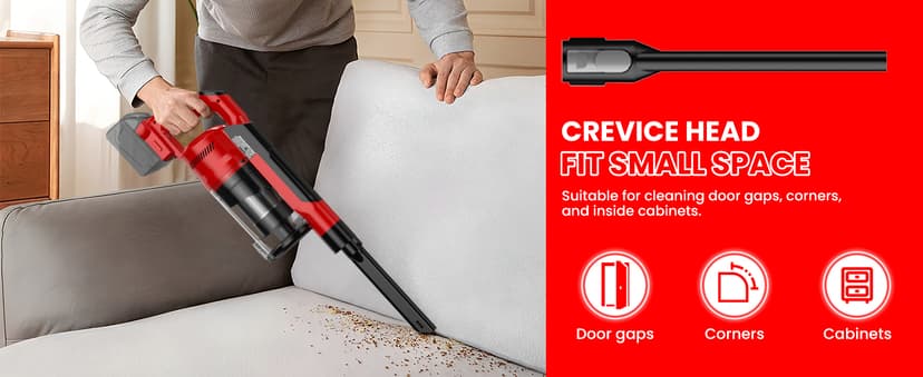 ZEXAPE Cordless Vacuum Cleaner for Milwaukee M18 Battery, 7-in-1 Lightweight Stick Vacuum with HEPA Filter, 35KPA Suction, 350W Brushless Motor, 3 Modes for Floor, Carpet, Car(Battery Not Included)