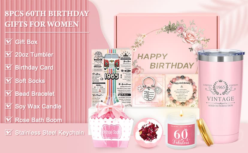 60th Birthday Gifts for Women 60 Year Old Birthday Gifts for Women Cool 60th Birthday Gift for 60 Year Old Woman Happy 60th Birthday Gift Ideas for Woman in Their 60s