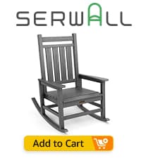 SERWALL Outdoor Rocking Chair Set of 2, HDPE Rocking Chairs for Adult, All Weather Porch Rockers for Lawn Garden, Grey