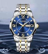 OLEVS Men’s Watches Waterproof Dress Minimalist Analog Quartz Stainless Steel Casual Men’s Wrist Watch with Day Date, Classic Luxury Elegant Roman Numerals Dial Big Face Relojes para Hombres