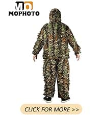 MOPHOTO 5 in 1 Ghillie Suit 3D Camouflage Hunting Suits - Jacket, Pants, Hood, Carry Bag for Adults & Youth, M/L/XL/XXL