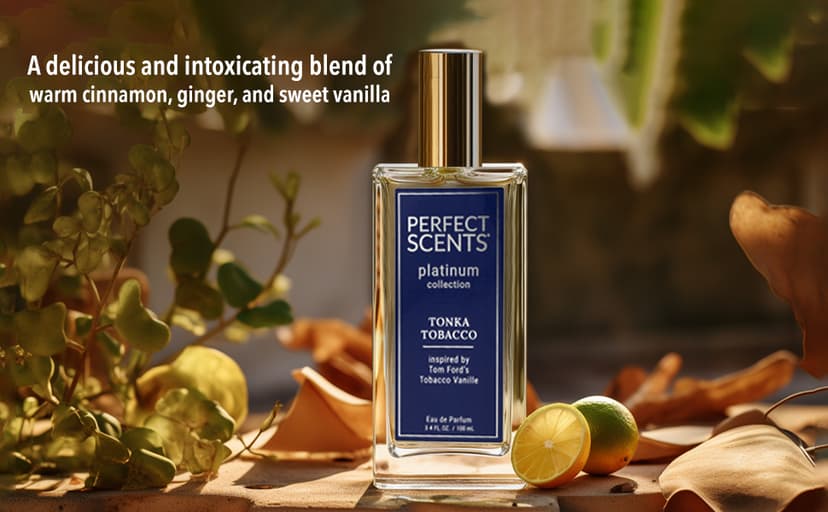 Perfect Scents Fragrances | Inspired by Tom Ford’s Tobacco Vanille | Platinum Collection | Tonka Tobacco | Unisex Eau de Parfum | Paraben & Phthalate Free | Never Tested on Animals | 3.4 Fl Oz
