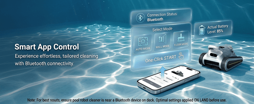 Cordless Robotic Pool Cleaner - Automatic Pool Vacuum Robot for Inground&Above Ground Pools, Wall&Waterline Climbing, Smart Navigation, 180mins Runtime, APP Control, Dual Filtration, Powerful Suction