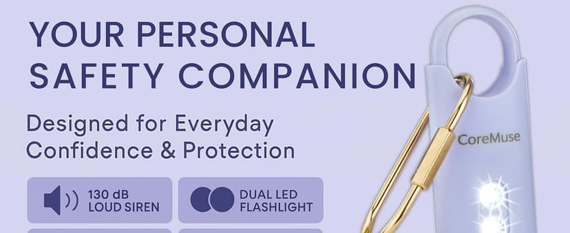 Personal Safety Alarm for Women – Panic Button 130dB Siren with Dual LED Strobe Flashlight, Rechargeable Self Defense Keychain for Night Walking, Campus, Travel Gifts for Women (Violet) B0FX35T8LD