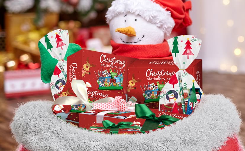 168 PCS Christmas Party Favors for Kids, 24-Pack Christmas Stationery Set for Stocking Stuffers, Christmas-Themed Classroom Gift Exchange Carnival Events Class Reward Gifts and Prizes