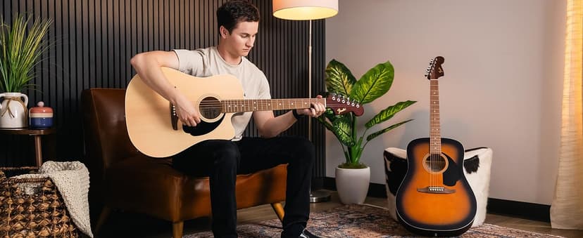 Fender California Debut Redondo CE Series Acoustic Guitar, Beginner Guitar, 2-Year Warranty, Includes Built-In Tuner, Black