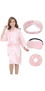 EPLAZA Women's One Size Silver Rhinestones Bride Bridesmaid Short Satin Robes for Wedding Party Getting Ready