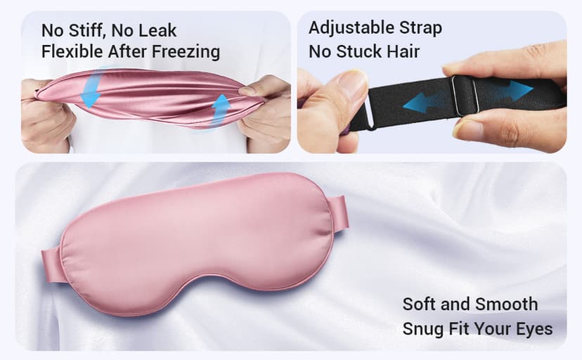 Self Care Gift for Women, Cooling Eye Mask for Puffy Eyes, Tired Eyes, Headache Relief and Migraine Comfort, Reusable Gel Cold Compress for Soothing Eye Care, Relaxing Gifts for Women Pink B0CXP9WFT2