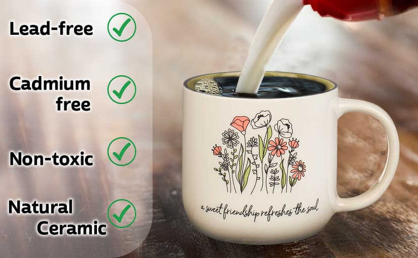 Christian Art Gifts Sage Green Floral Ceramic Coffee Mug – 15 oz. Microwave and Dishwasher-safe Inspirational Scripture Coffee and Tea Mug for Friends with Bible Verse: Sweet Friendship –Proverbs 27:9