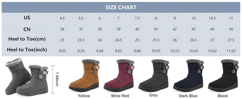 Ablanczoom Womens Winter Snow Boots With Warm Fur Lining Comfortable Booties Non Slip Waterproof Outdoor Shoes