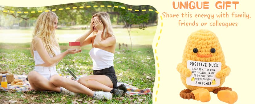 Birthday Gifts for Women Men Long Legged Cute Support Duck, Friend Colleague Teacher Graduation Gifts, Handmade Emotional Cheer Support Positive Funny Gift