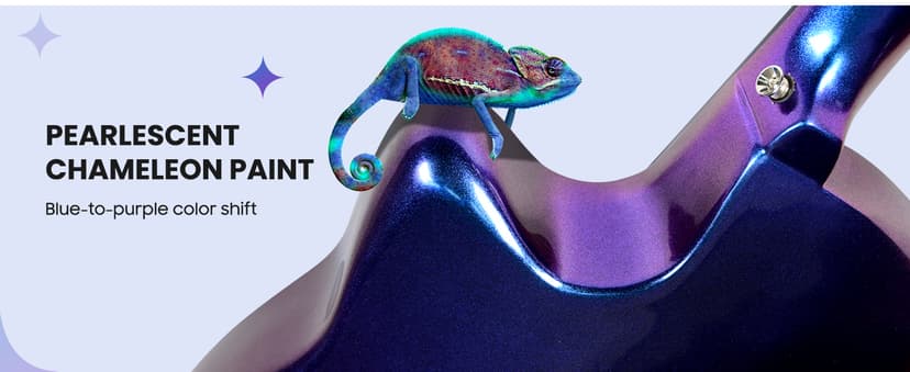 CAHAYA Acoustic Electric Guitar Kit - 41” Carbon Fiber Adult Beginner Set with Bag and Strap Built-In Pickup Rich Resonance & Warm Tone for Performance Ready, Pearl Blue-Purple Finish